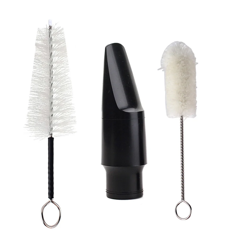 

2Pcs Saxophone Mouthpiece and Brush Set for Music Instrument Accessories Excellent Condition Smooth Tone White