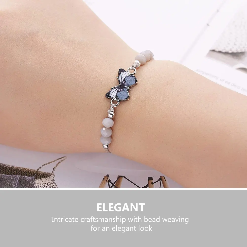 

12 Pcs Crystal Bead Bracelet for Girls Kid Bracelets Kids Boys Butterfly Charm Jewelry Gifts