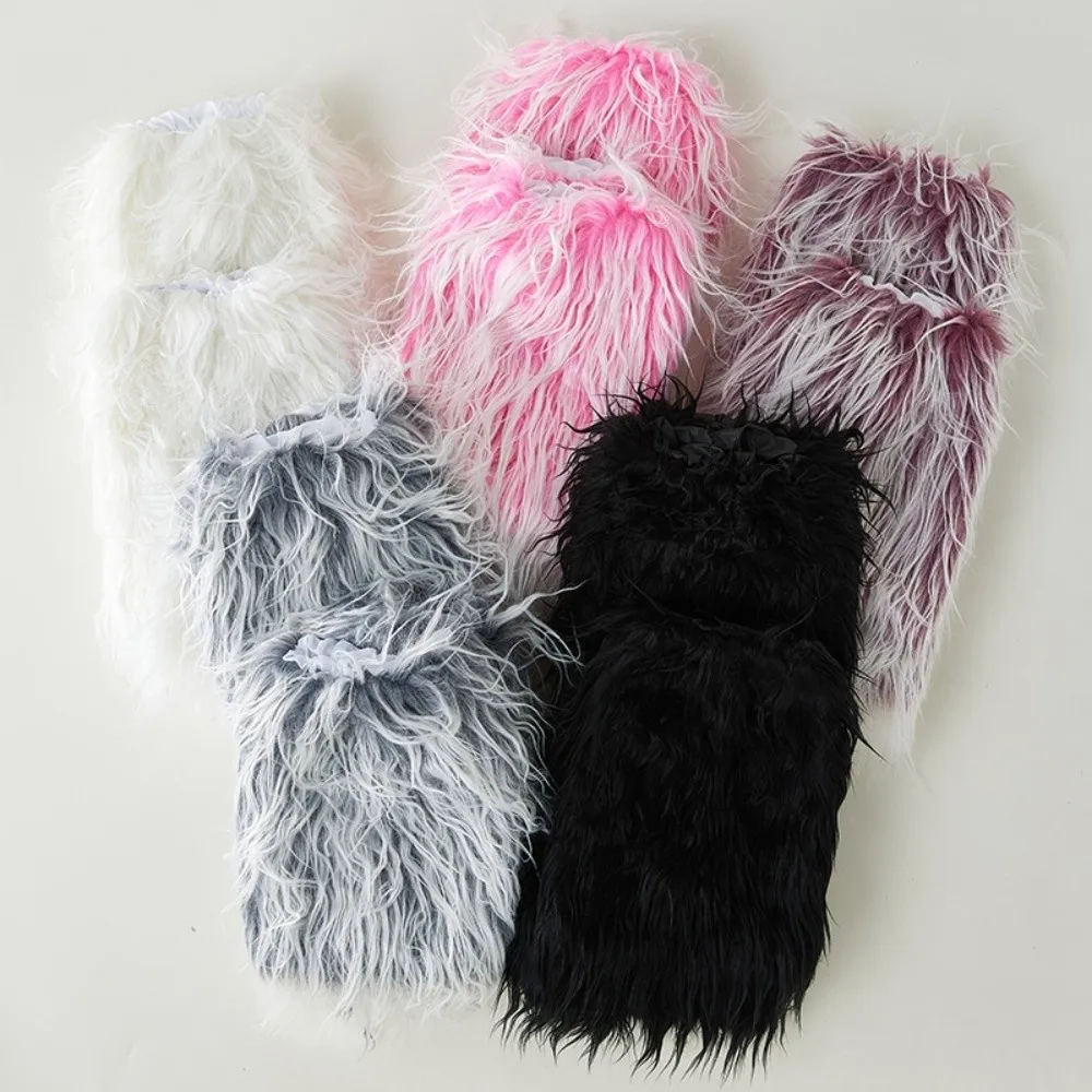 

Fashion Y2K Aesthetic Faux Fur Leg Warmers Harajuku Foot Cover Furry Leg Warmers Kawaii Punk Winter Leg Coverings Streetwear