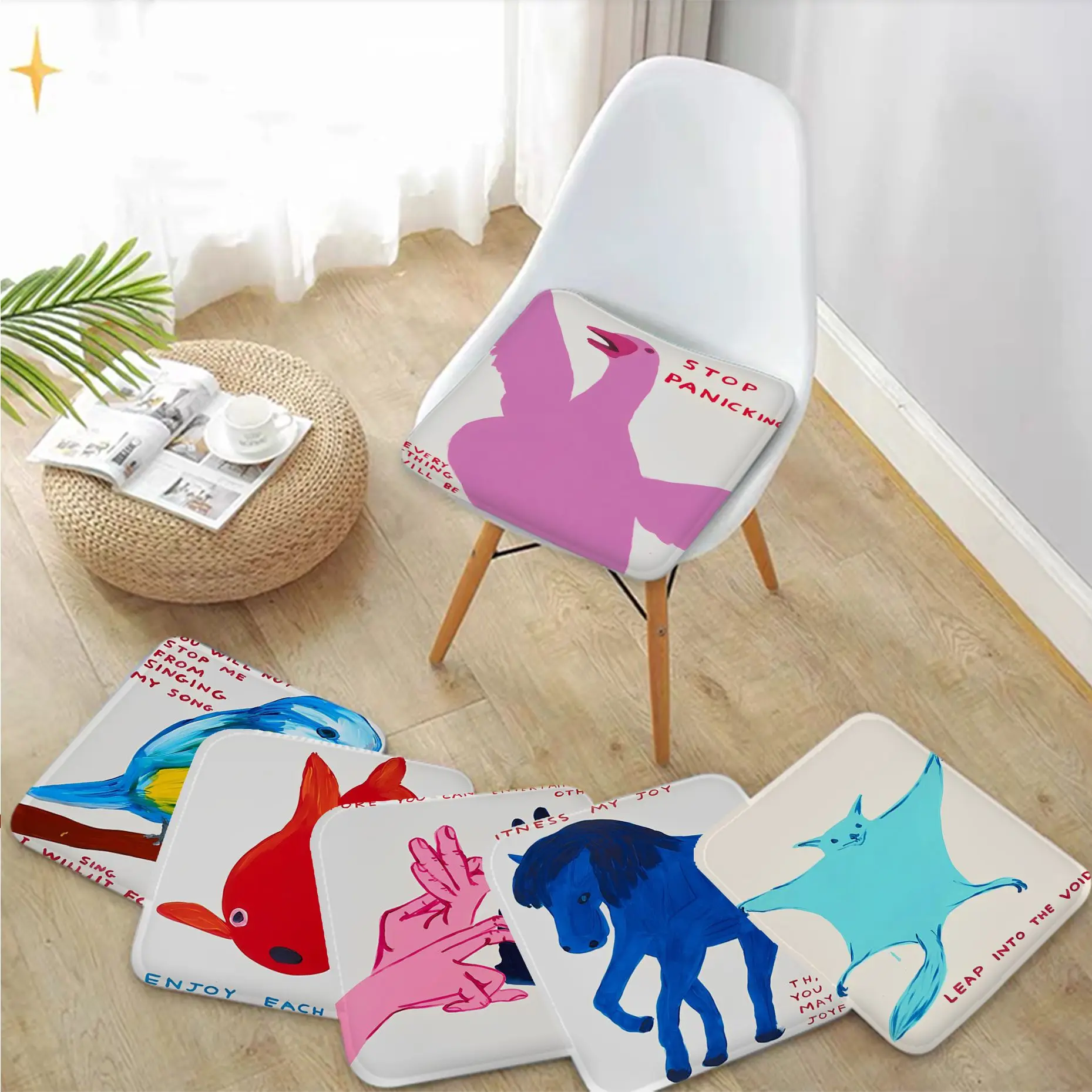 

Cartoon Animal Square Chair Mat Soft Pad Seat Cushion For Dining Patio Home Office Indoor Outdoor Garden Stool Seat Mat