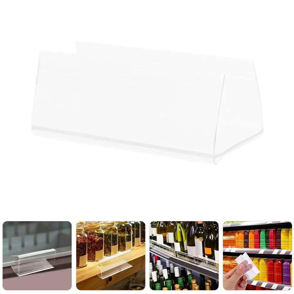 

30Pcs Label Holders for Storage Bins Versatile Clear Reusable Clips for Wire Racks Bookshelves Retail Price Signs Display
