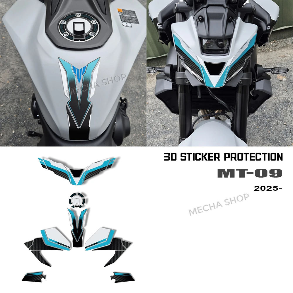 

Tank Pad Protection Stickers For MT 09 Ice Storm MT-09 MT09 2025 Motorcycle 3D Gel Epoxy Resin Stickers