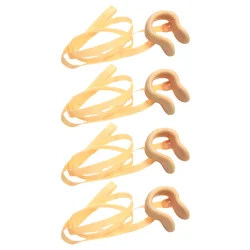 4 Pcs Nose Clip with Cord Swimming Stopper for Pool Accessories Pads Clips Premium Clamps Kids Swimmers Plugs Gel