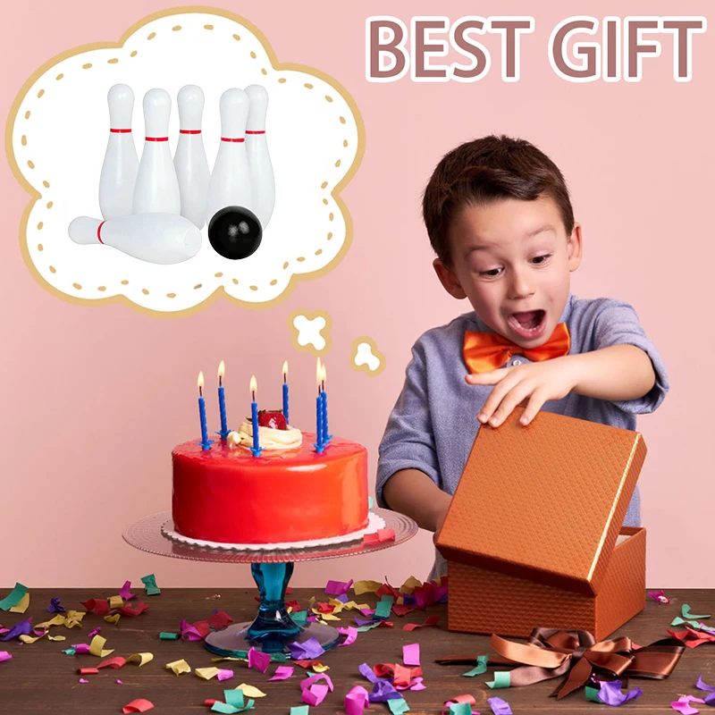 1/2 مجموعة لعبة البولينج 16 سنتيمتر الأبيض البولينج دبوس 7 سنتيمتر الكرة السوداء التوازن ممارسة الرياضة الدعائم الأسرة حفلة التفاعلية مضحك ألعاب ZYF #5