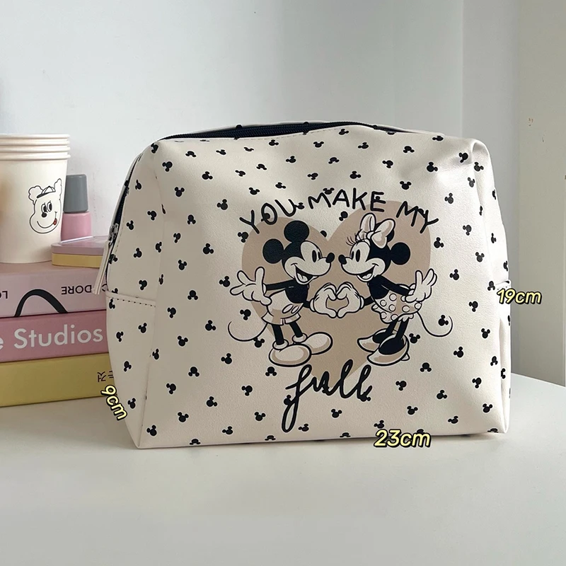 Disney Mickey Minnie Mouse Cosmetic Bag Cartoon Anime Girl Travel Portable Toiletries Large Capacity Clutch Bags Organiser Pouch