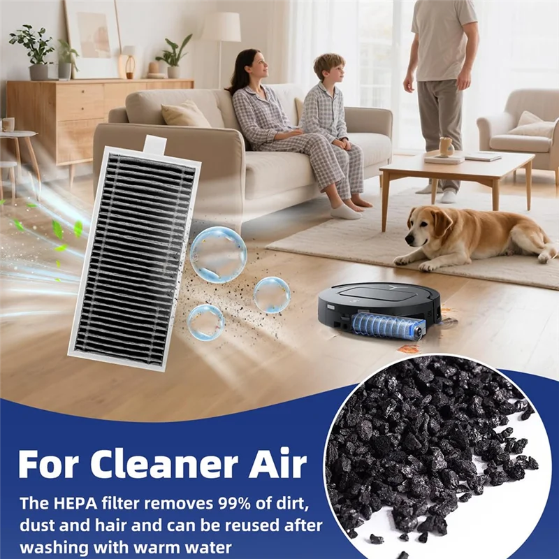 Fit Replacement Main Roller Mop Cloth Side Brush Dust Bag HEPA Filter For ECOVACS T80 PRO OMNI/T80 OMNI Robot Vacuums