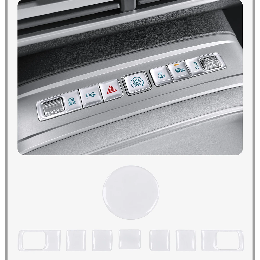 

Car Transparent Drop-on-Demand Adhesive Type Central Control Button Trim Panel Protection Film For BYD Leopard Titanium 7