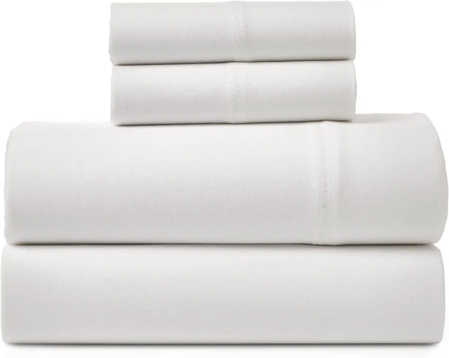

Jersey Sheet Set - 4 Pieces King Cotton Sheets Set - Stretchable Ultrasoft Luxury Knit Bed Linen (White, King)