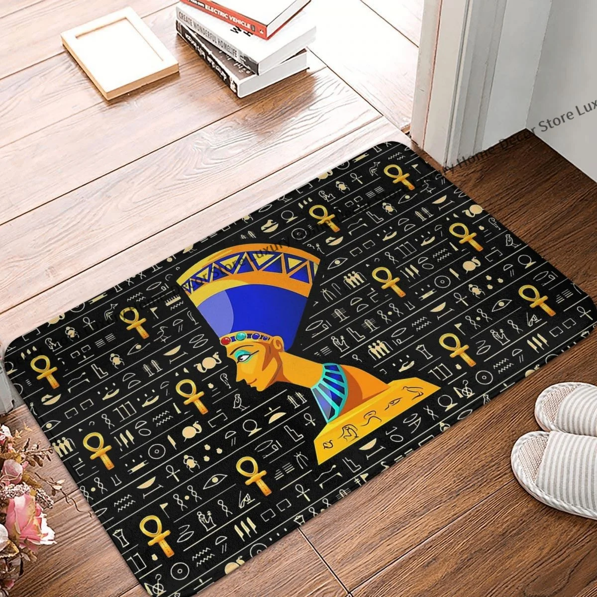 Ancient Egyptian Kitchen Non-Slip Carpet Cleopatra Bedroom Mat Welcome Doormat Home Decor Rug