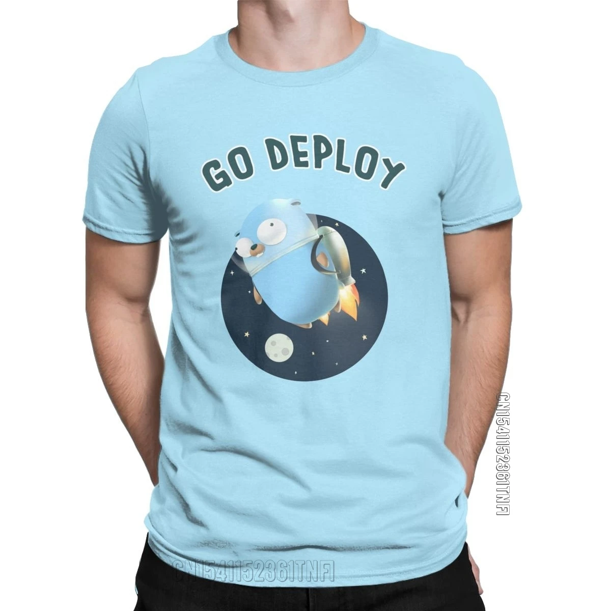 Golang Gopher Go Deploy T Shirts Men 100% Cotton Novelty T-Shirts Crewneck Language Tee Shirt Classic Short Sleeve Clothes