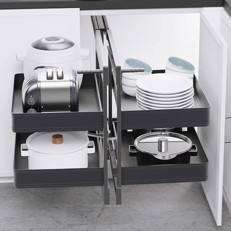 Corner Pull Basket Adjustment Storage Holders Organization Kitchen Tableware Racks Modern Storage Pull Baskets Home Accessories