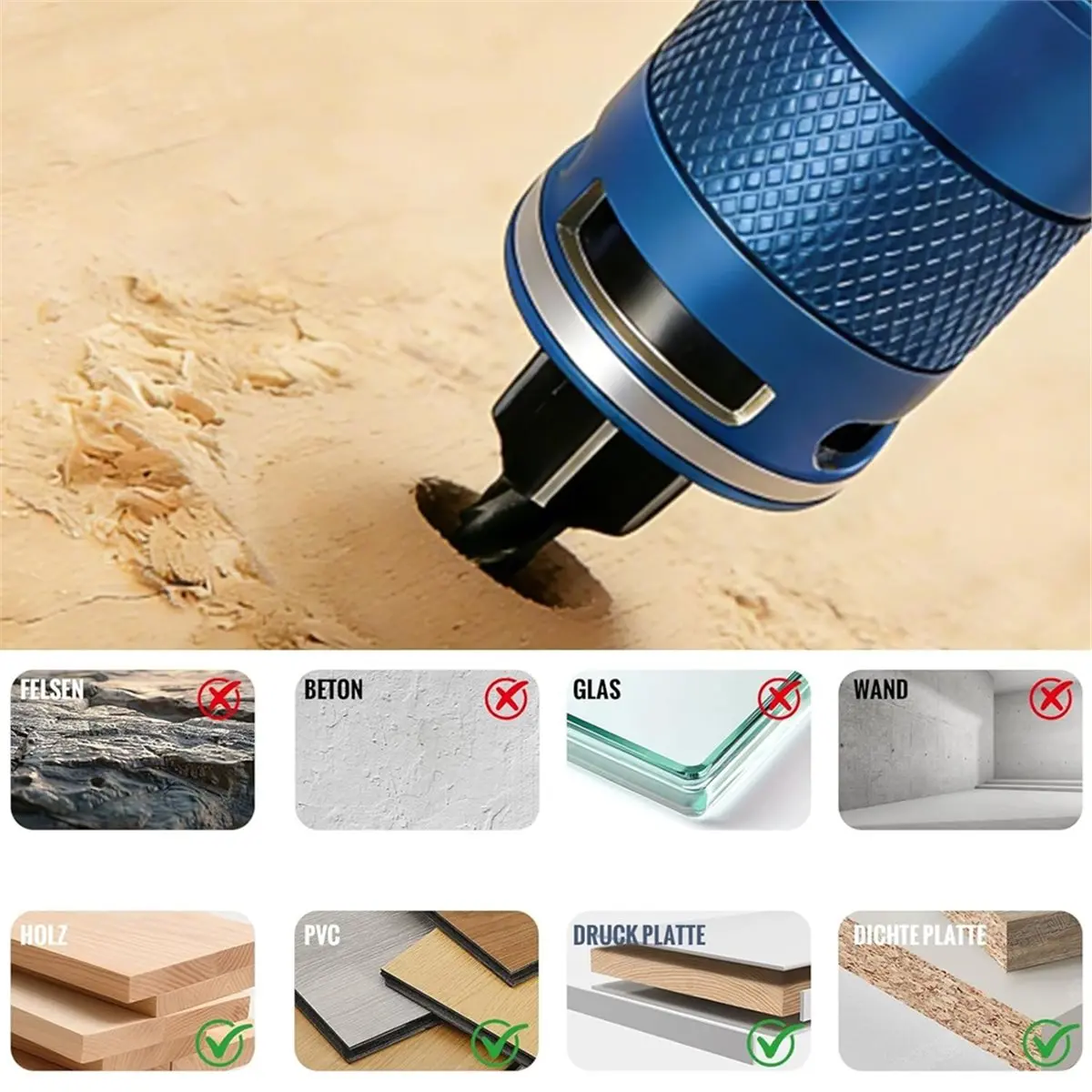 Countersink Drill Bit Set, Precise Drilling, Countersink Drill Bit with 1/4