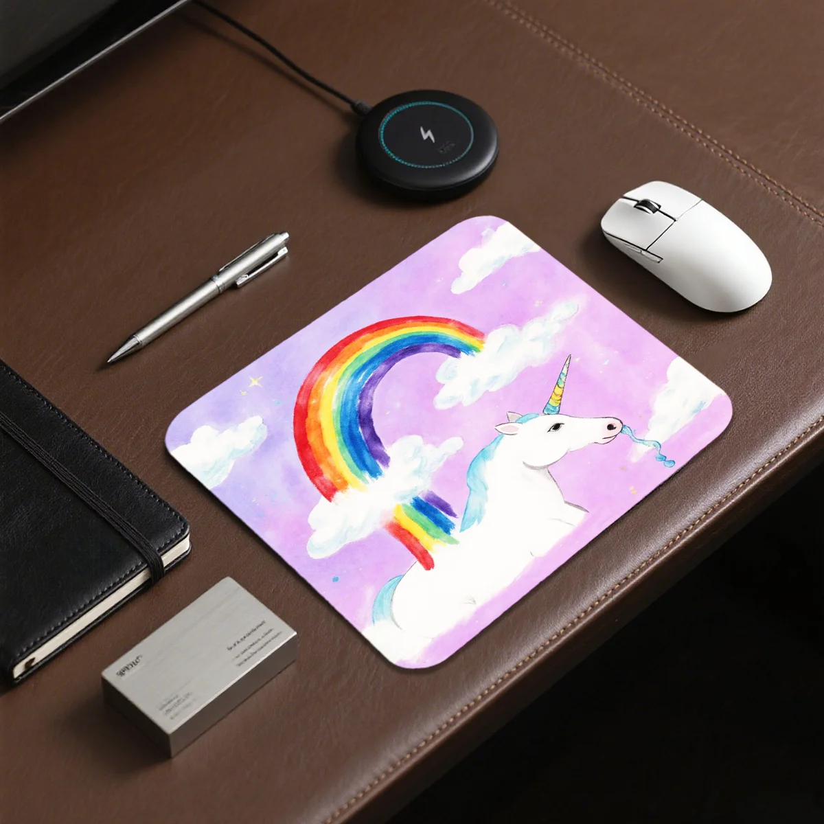 

1pcs Colorful PVC Unicorn Mouse Pad with Rainbow Design for Home Office Gaming Stylish Decor Gift for Friends
