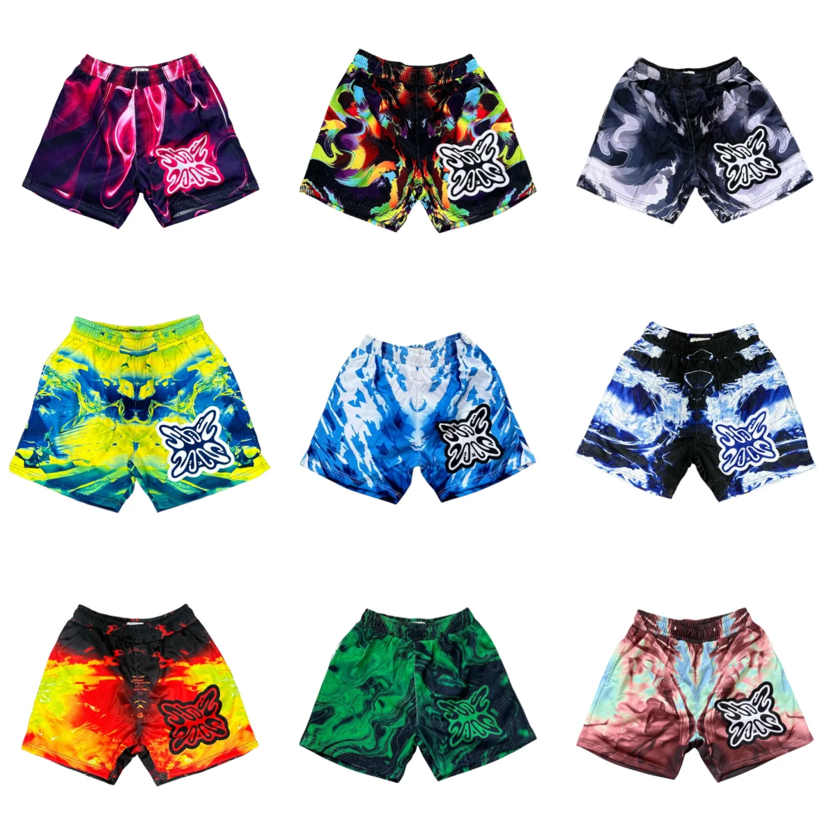 The Fusion of Graffiti Art and Y2K Subculture Streetwear Men's Casual Shorts Summer Beach Shorts Outdoor Breathable Quick-drying