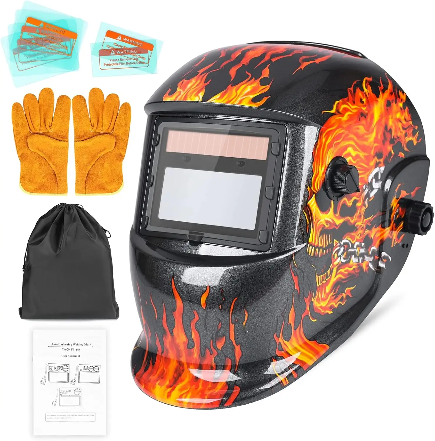

Welding Helmet Auto Darkening True Color with Adjustable Shade 4/9-13 for TIG MIG ARC Welder Mask Solar Powered