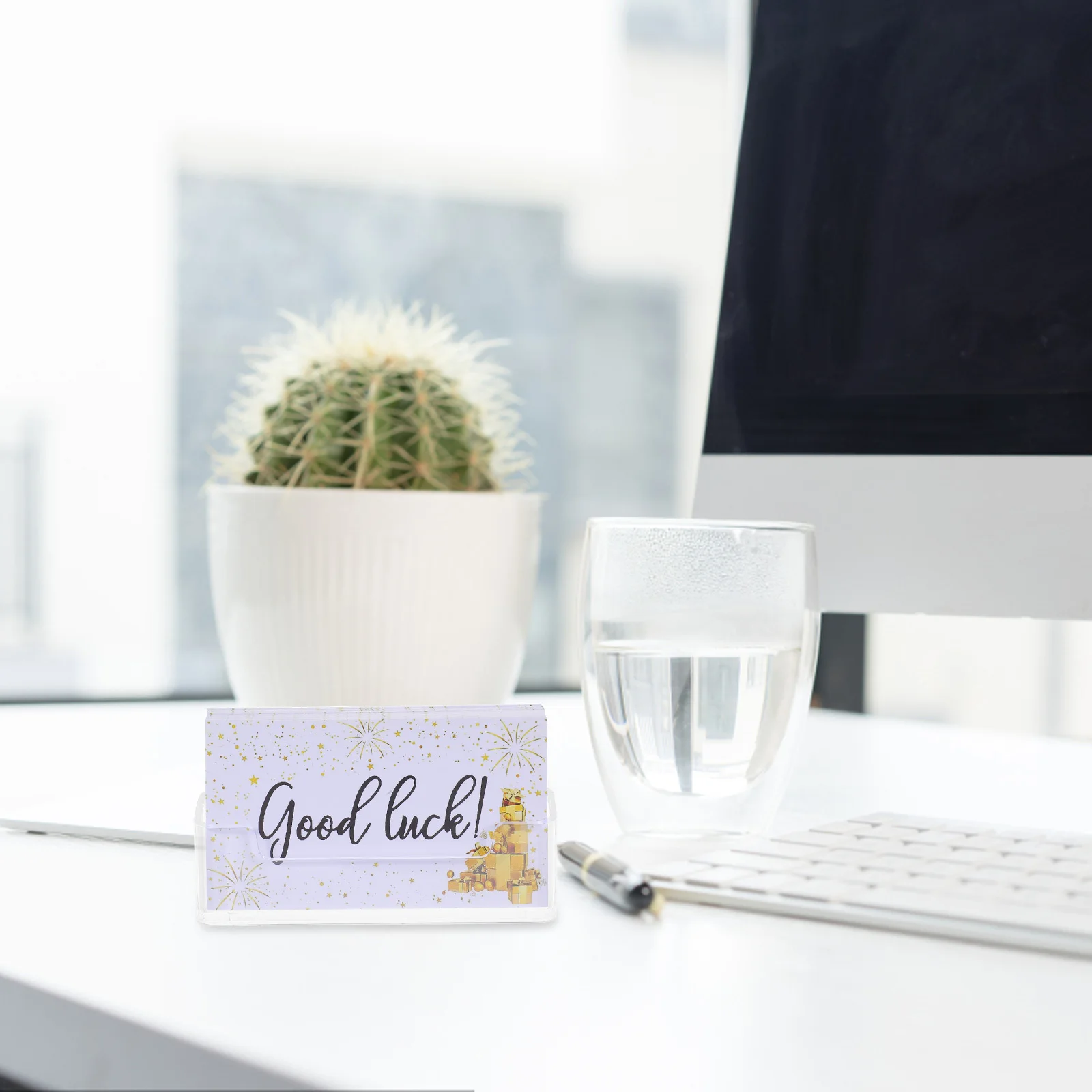 Porte-cartes de visite Transparent, 4 pièces, support de bureau en acrylique Transparent, support de rangement pour cartes de bureau, organisateur de cartes de visite