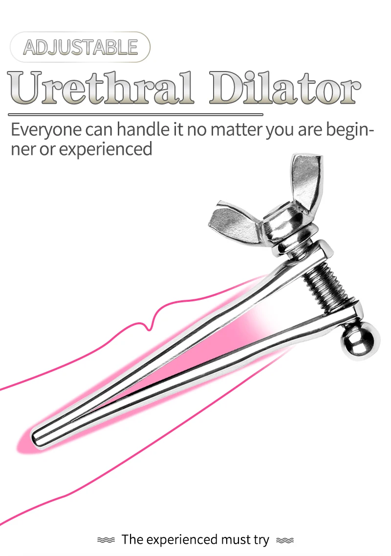 Stainless Steel Adjustable Urethral Dilator Catheter Sounding Male Penis Plug Stimulator/Expander/Urethra Lock Men Gay 18+Sextoy