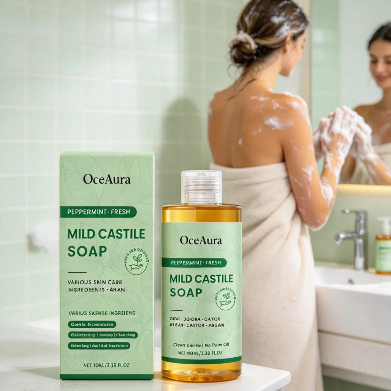 OceAura Refreshing Shower Gel Gentle Cleansing Deep Nourishing Skin Friendly Repair Skin Barrier Moisturizing Shower Gel 100ml ﻿