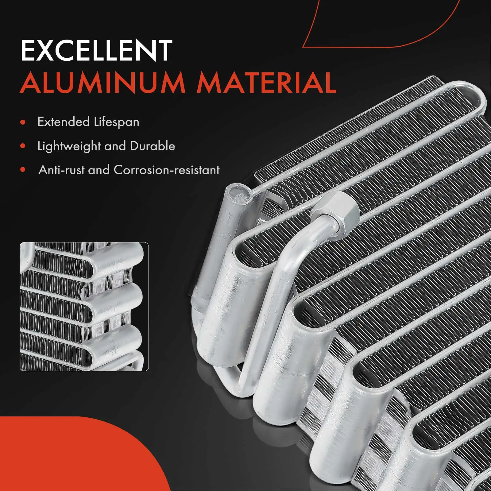 A-Premium A/C Evaporator Core with Pad Mount Fitting for Honda Accord 1991 1992 1993 L4 2.2L