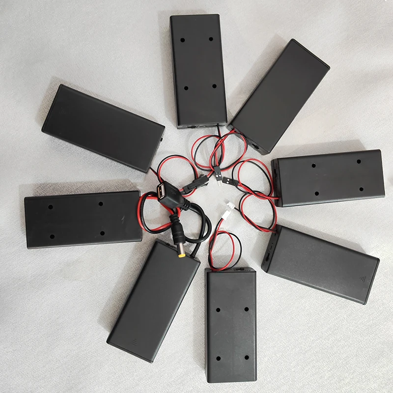 1 Piece 18650  2-Sections In Series With Cover And Switch Strap+PH2.0/+XH2.54/+sm Pin And Hole/+DC/+USB Battery Box Connector