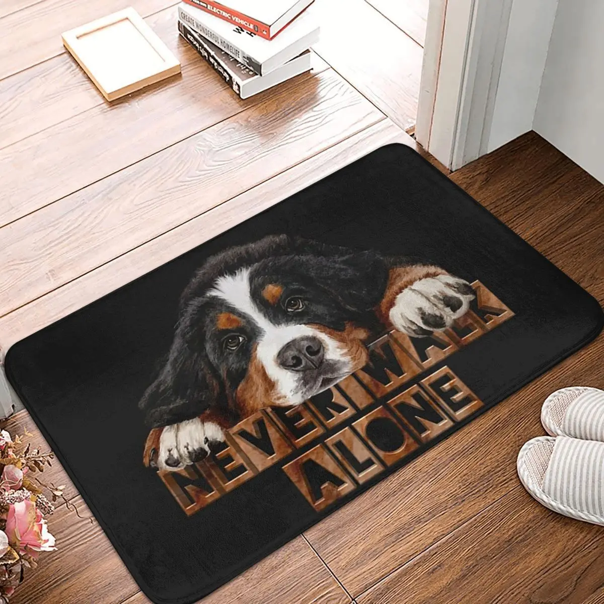 Bernese Mountain Dog Non-slip Doormat Floor Mat Washable Carpet Rug for Kitchen Entrance Home Bathroom Living room Footpad Mats