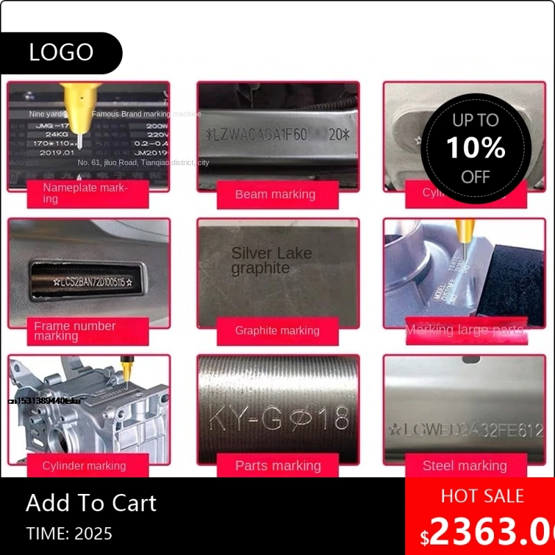 

0808082025 Портативная пневматическая точечная маркировочная машина для кода VIN 170x110 мм, рамка, корпус, номер, гравировка металла T