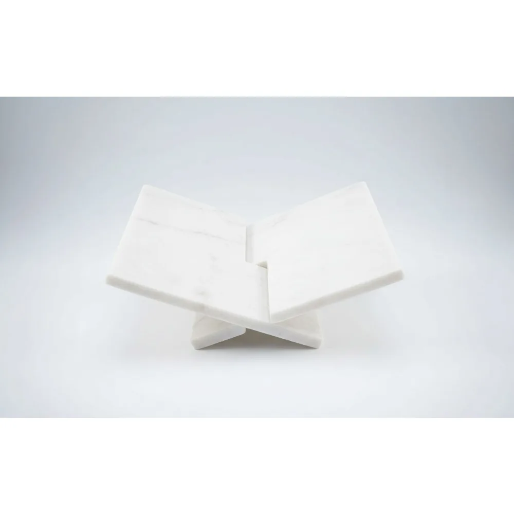 Elegant White Marble Book Holder - Modern Home Decor for Books, Magazines & Tablets