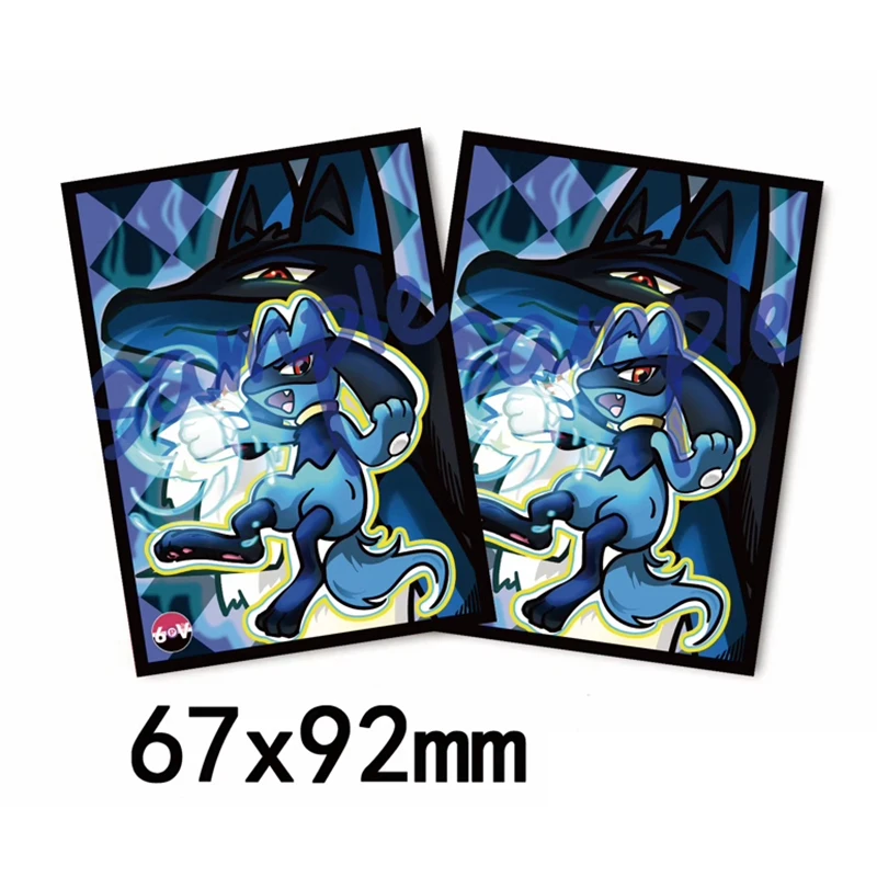 

64Pcs/set Yu-Gi-Oh! Card Sleeve Pokemon Riolu Lucario Anime Game Collection Card Protective Case Toy 67X92mm