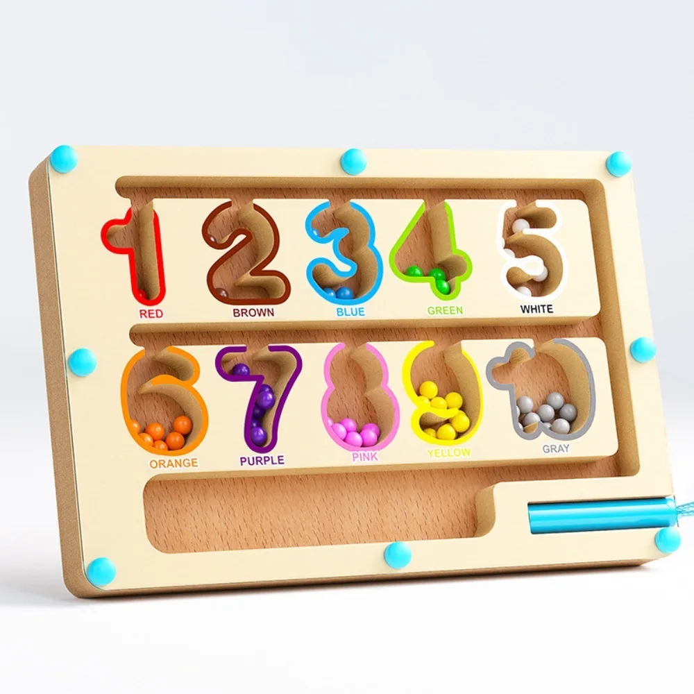 

Magnetic Montessori Color Sorting Games Interactive Training Logical Thinking Maze Board Pen Moving Bead Games Wooden