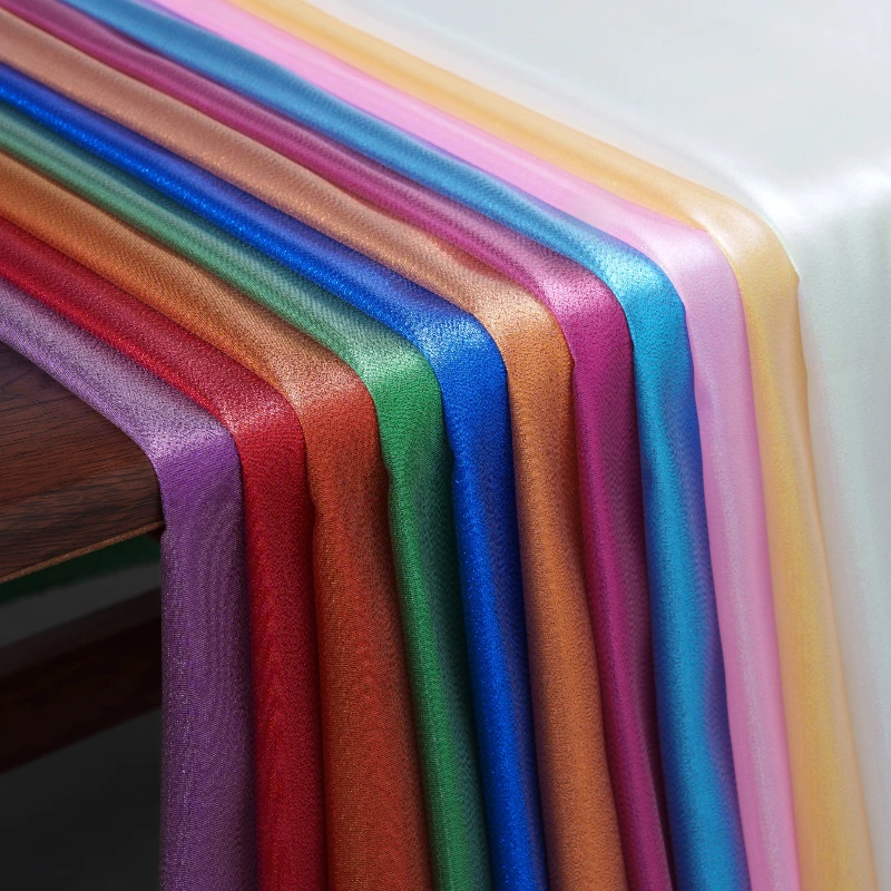 1 متر بريق الغزل رأس التنين بريق النسيج قزحي الألوان تألق غير تمتد فستان الزفاف خلفية مرحلة الأداء زي النسيج