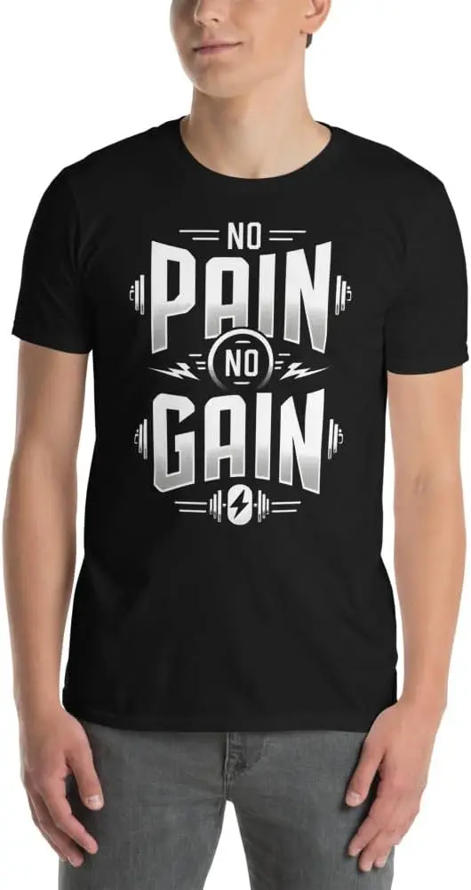 No Pain No Gain Gym T-Shirt | Motivational Workout Tee | Fitness Apparel | Inspirational Gym Wear