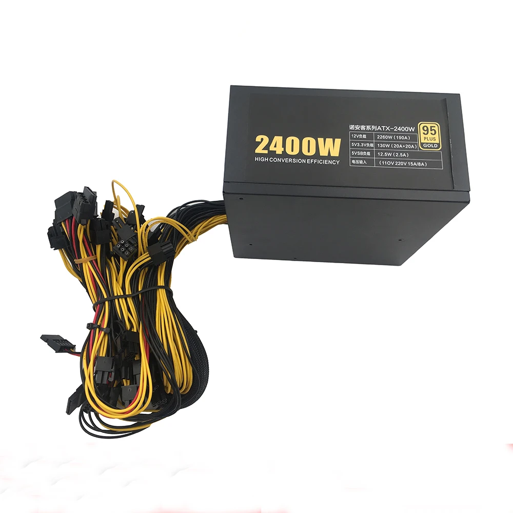 ATX-2400W for Dedicate Power Supply, Support Multiple Graphics Rendering 95 PLUS Gold Certification