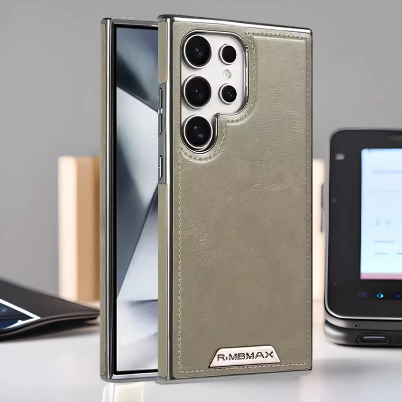 

High End Leather Magnetic Phone Case, for Samsung Galaxy S25 S24 S23 Ultra S25 Plus,wireless Charging, Anti Drop Protective Case