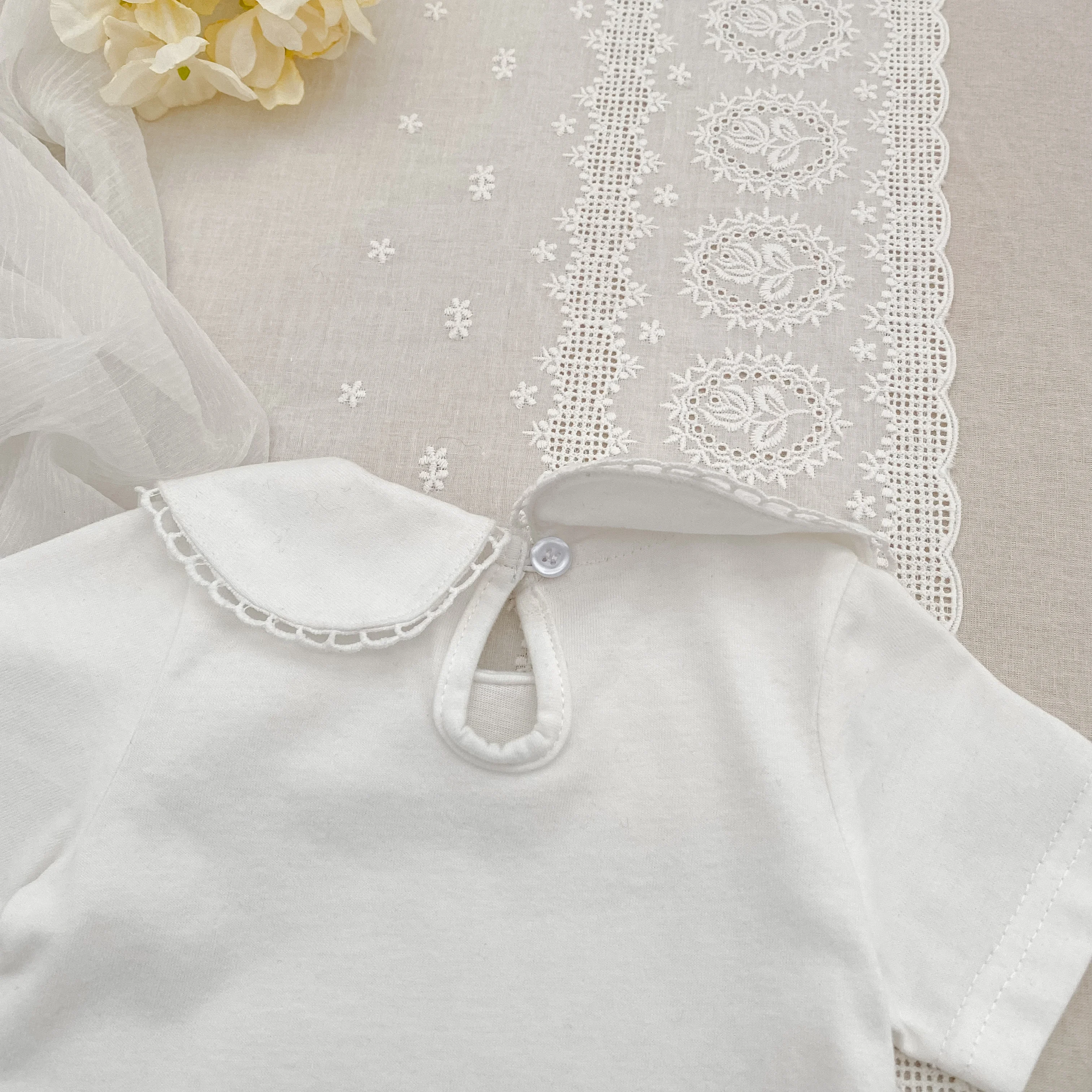 0-24M Herbst Baby Mädchen Romper Baby Mädchen Kleidung Kleinkind Neue Mädchen Spitze Kragen Strampler Baumwolle Weiß Infant baby Mädchen Overall – Detail 36