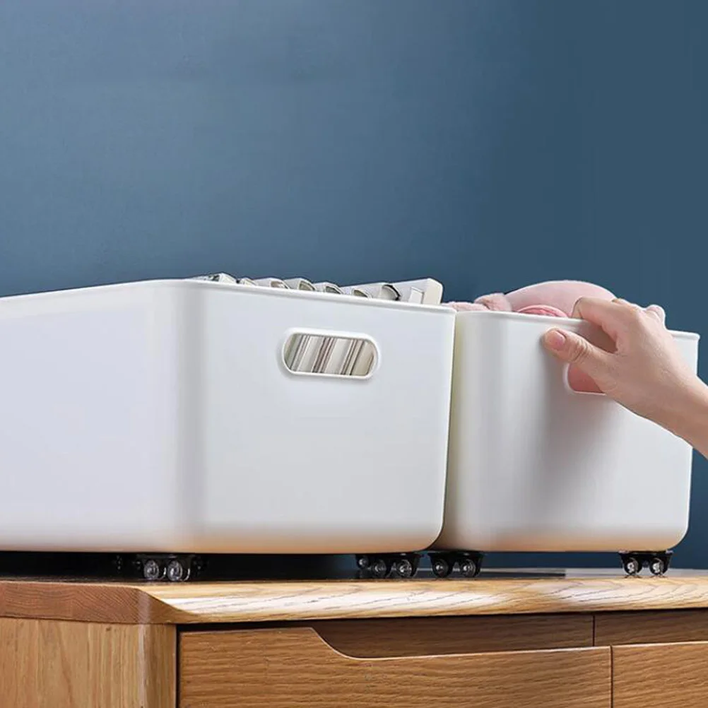 

8Pcs Household Box Wheels Wear-Resistant Storage Box Wheel Replacement One-Way Roller Smooth Black Wear-Resistant Wheels