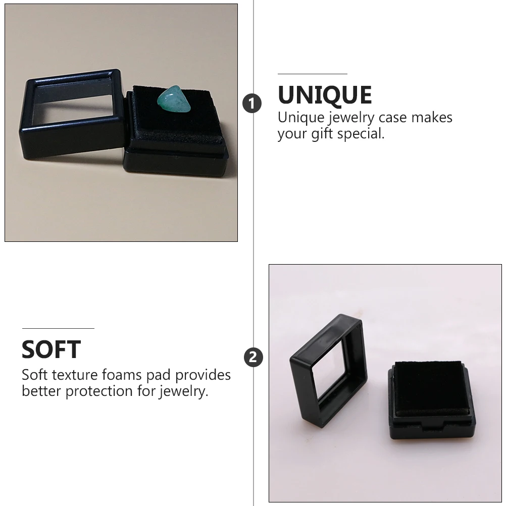 

5Pcs Gemstone Pad for Ring Display Plastic Gems Box Loose Stone Storage Box Gifts Ring Display Case Packaging Tools