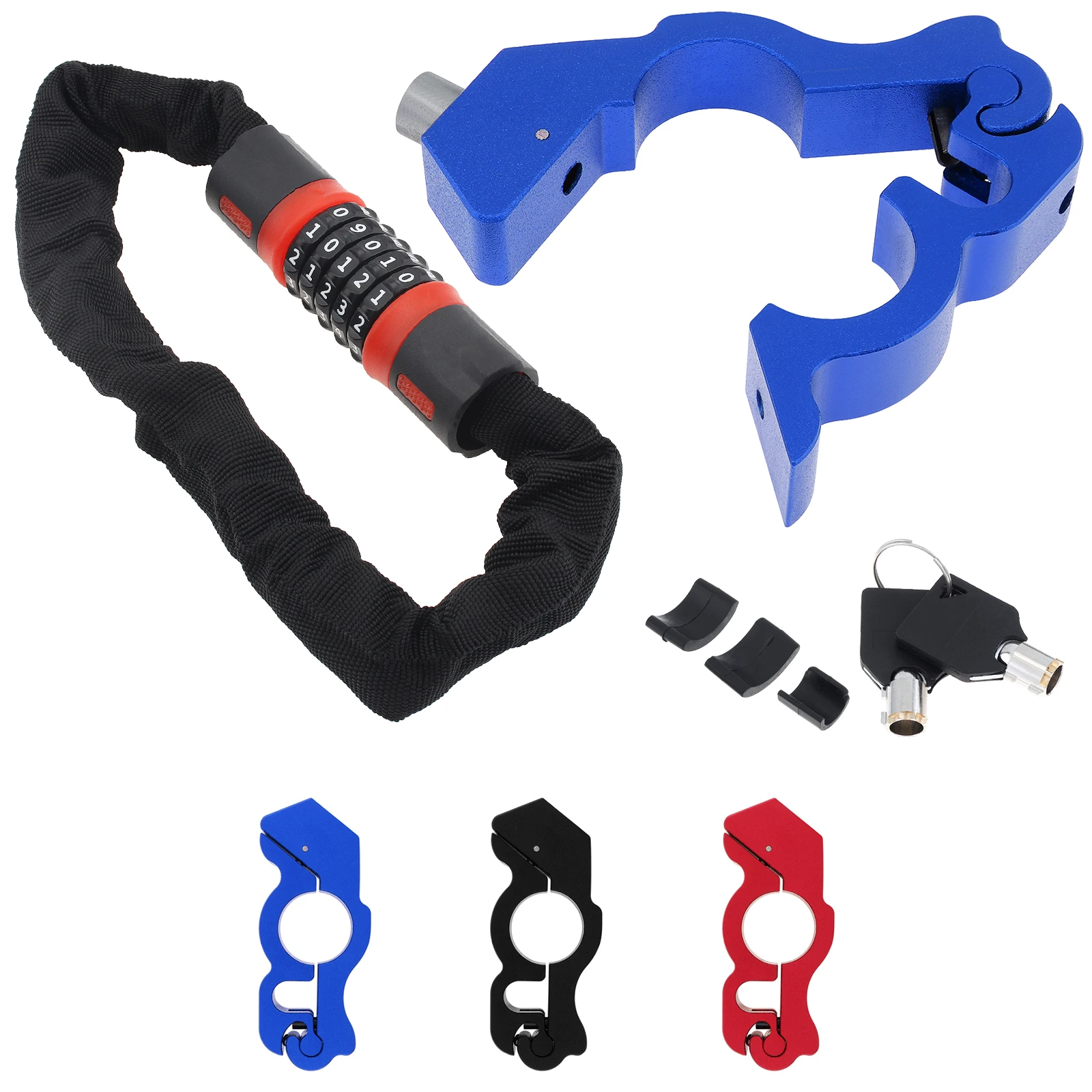 

1 Set Anti Theft Throttle Brake Lock for Motorcycle Scooter ATV Dirt Bike Aluminium 5 Digit Password Handlebar Grip Chain Locks