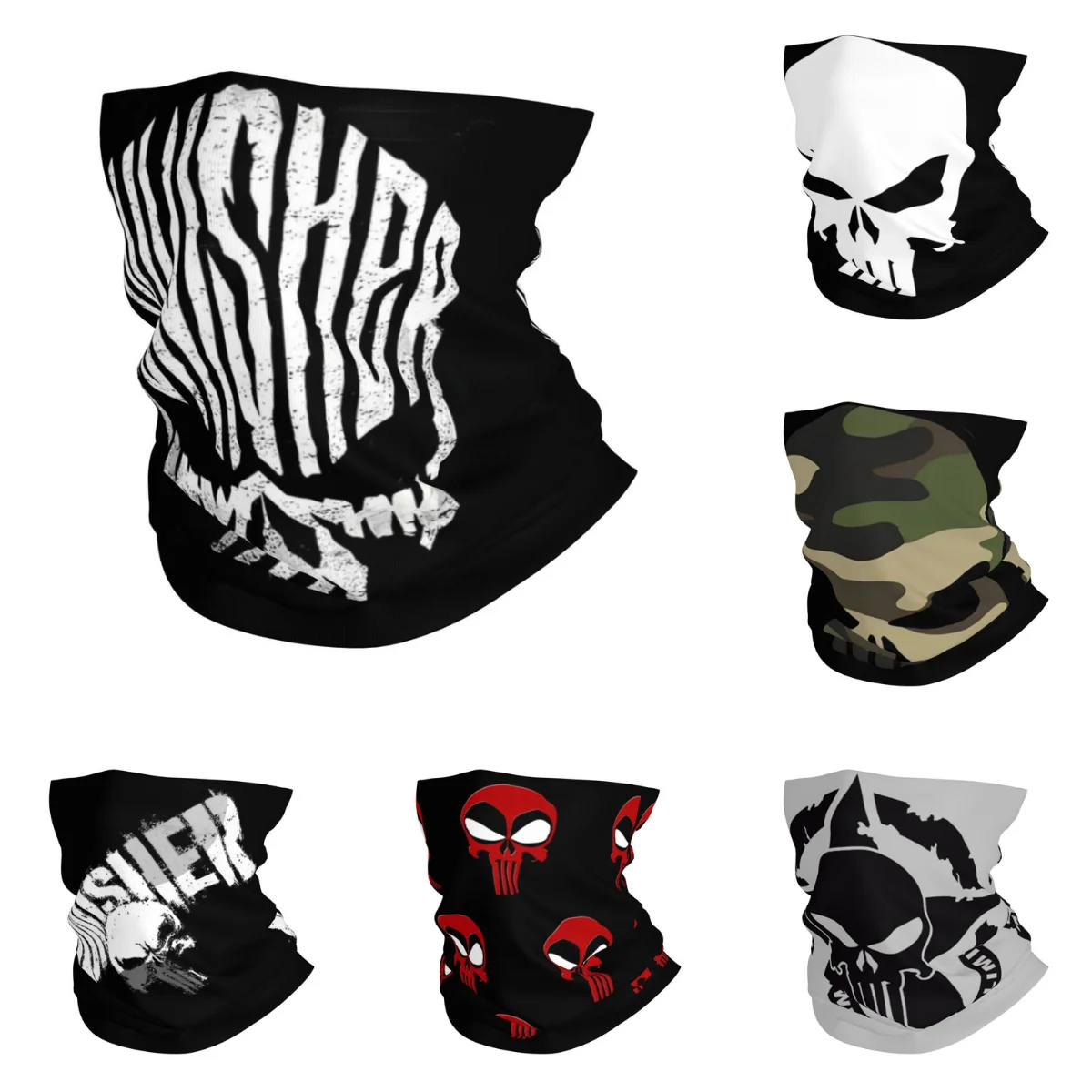 The Punisher Balaclava Outdoor Sports Bicycle Mask Windproof Breathable Tactical Mask Autumn y2k Funny Neck Gaiter