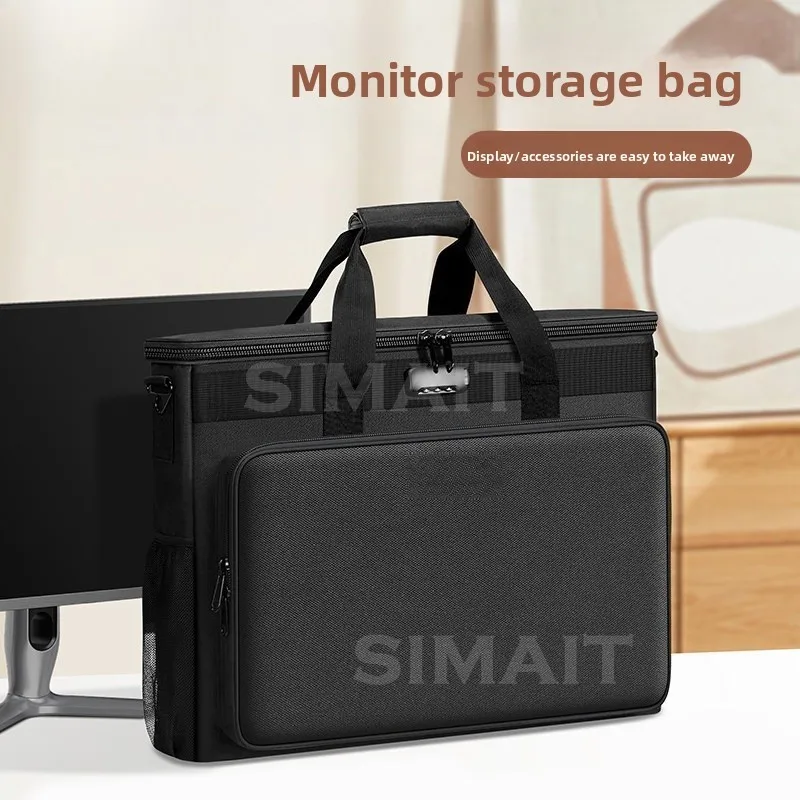 Universal Computer Carrying Case All-in-One Transport Bag for 27Inch PC Keyboard Storage Box Padded Protective Cover for Office