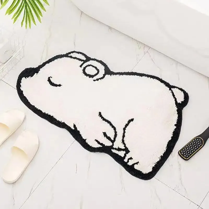 Cute Cartoon Irregular Mat, imitation velvet   Carpet, Bathroom, Bathroom, Non Slip and Absorbent Foot Mat, Entrance Mat