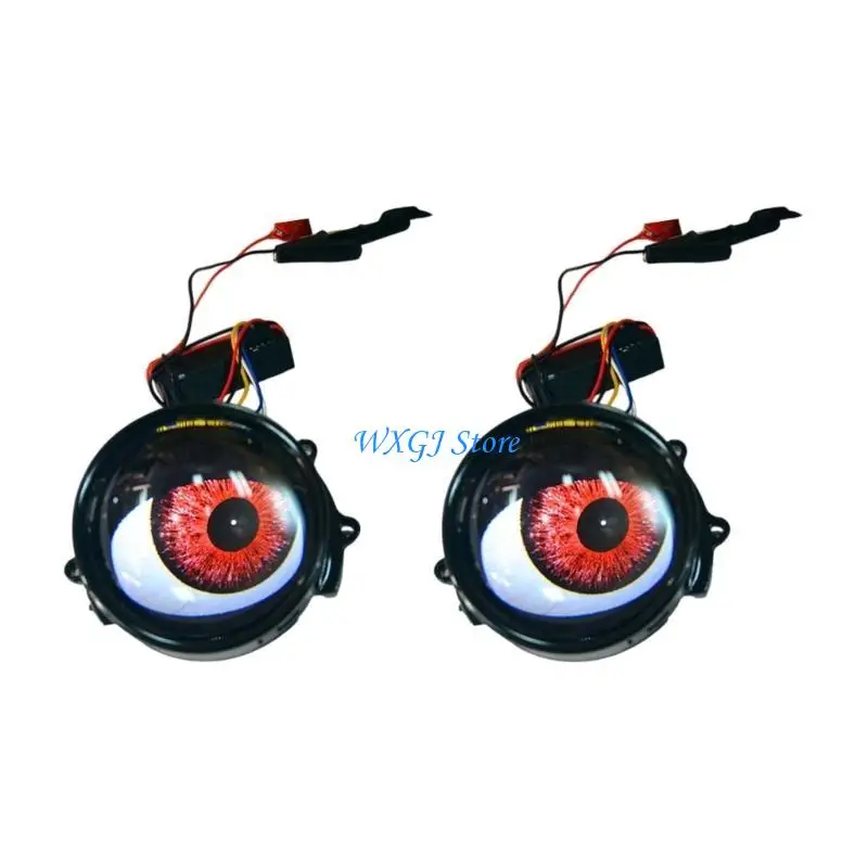 

37JE Pack Of 2 Dynamic Devil Eye LED Headlights 12V Automotive Projector Lights