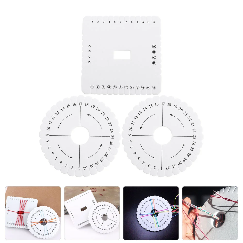 3 Pcs EVA Beading Cord Disc Handmade Weaving Disk Bracelet Tool Board Maker Looms DIY Rope Student