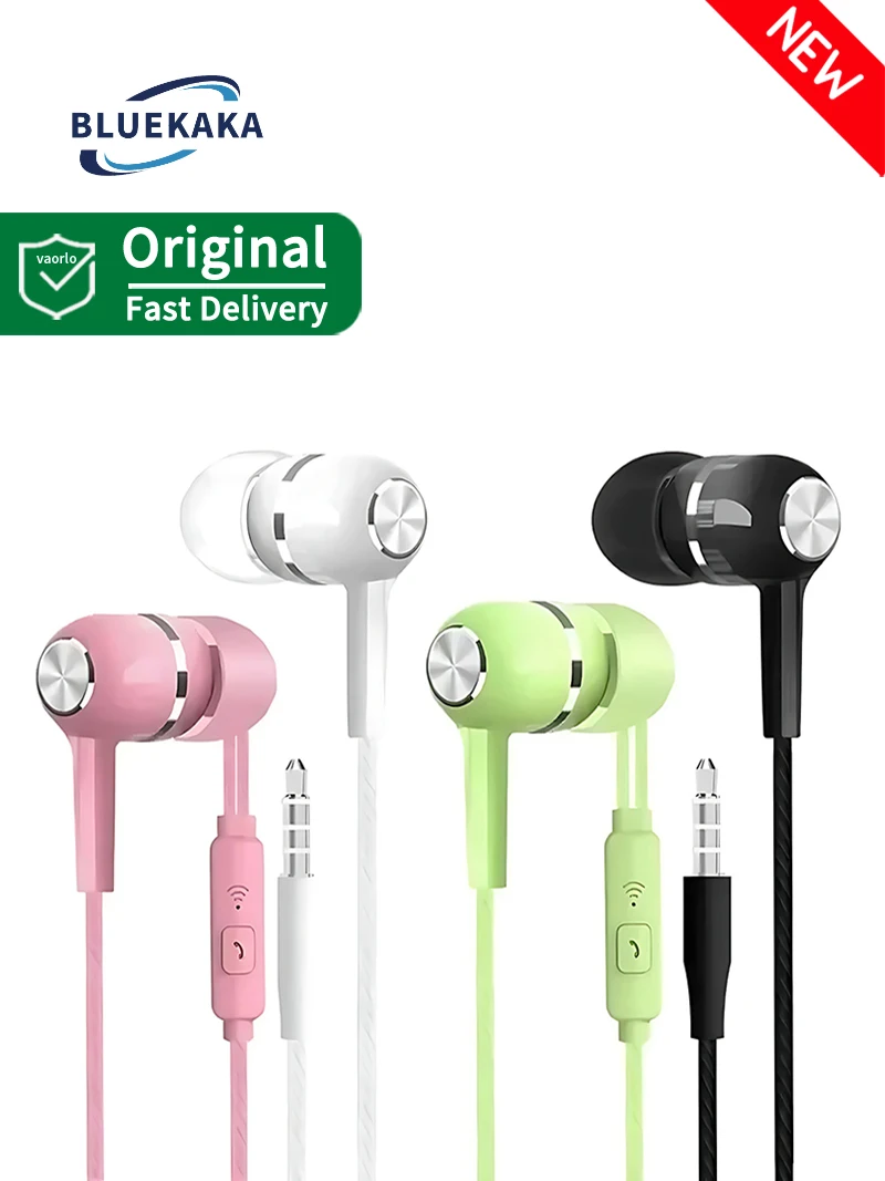 Écouteurs intra-auriculaires filaires 3,5 mm, casque hi-fi avec basses puissantes, casque de sport stéréo, casque de jeu avec microphone