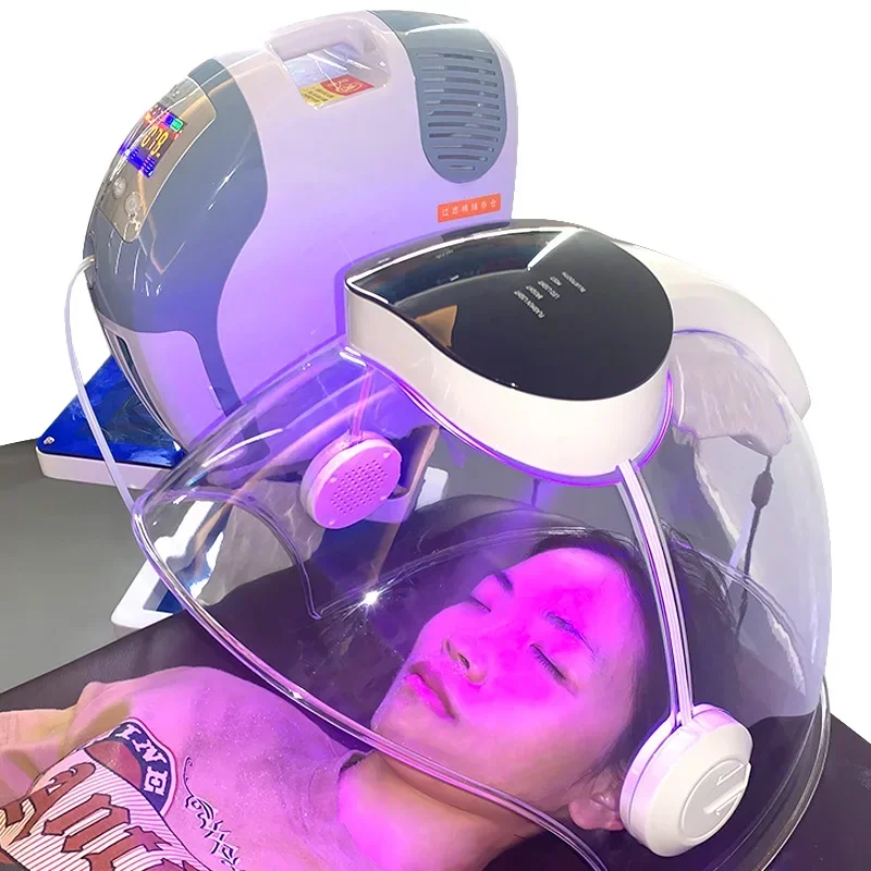 2023 più nuovo portatile 7 colori bellezza spa sbiancamento viso O2Toderm viso maschera per la cura della pelle LED cupola di ossigeno macchina per il viso