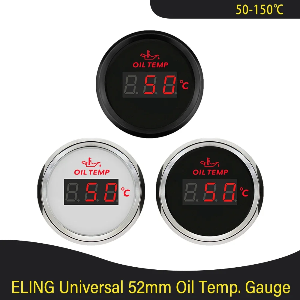 

Waterproof 52mm Oil Temp Gauge Meter Signal 50-150℃ with Red Backlight 12V 24V for Car Boat Yacht Universal
