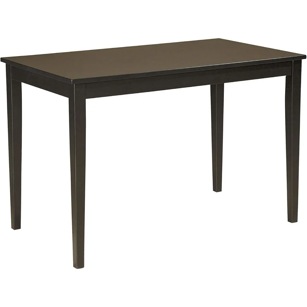 Elegante mesa de comedor rectangular negra para el comedor