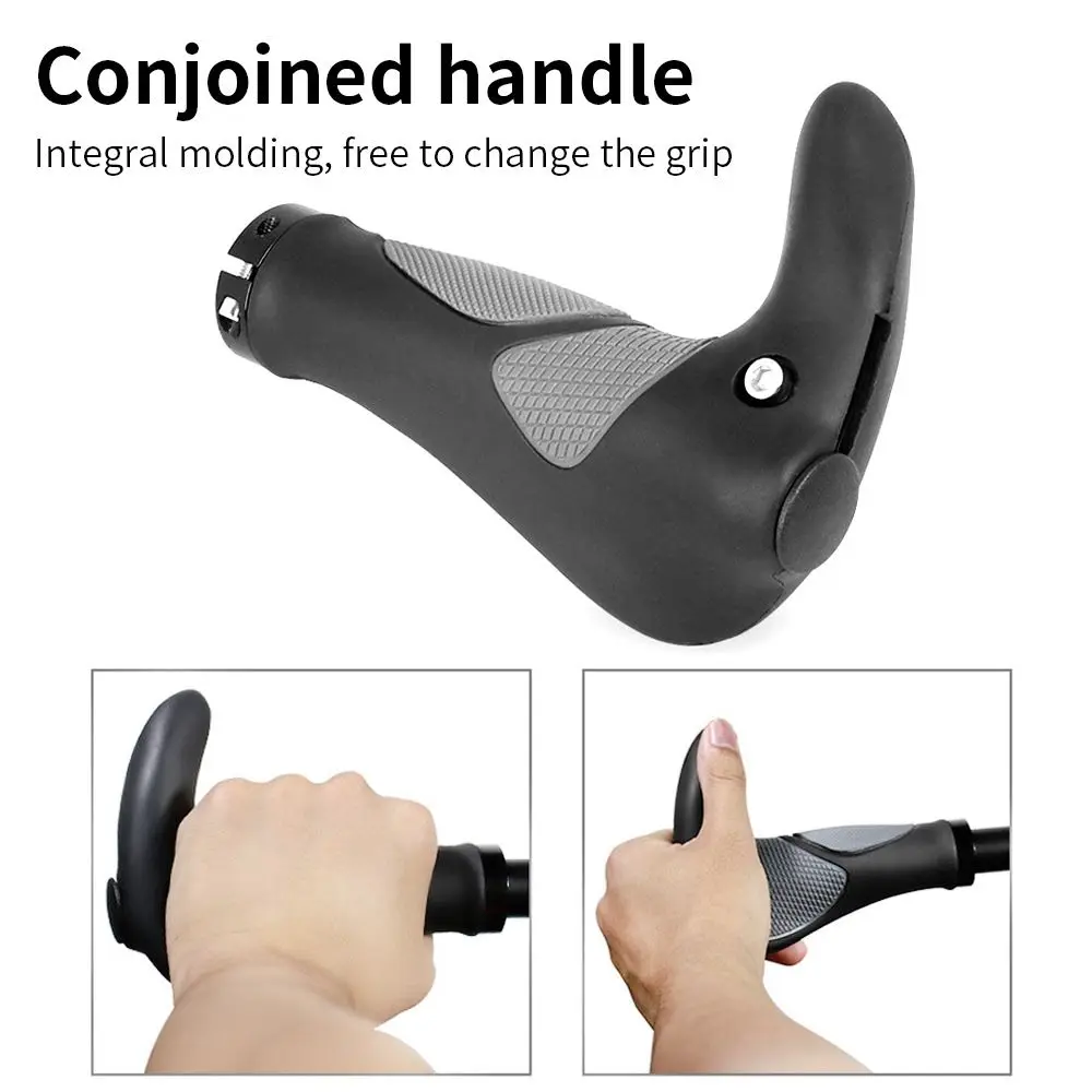 Bilateral Locking Handle Bike Grips Ergonomic Bicycle Handlebar Cattle Horn Bicycle Grips Deputy Handle Bar Horn Handle Bar End