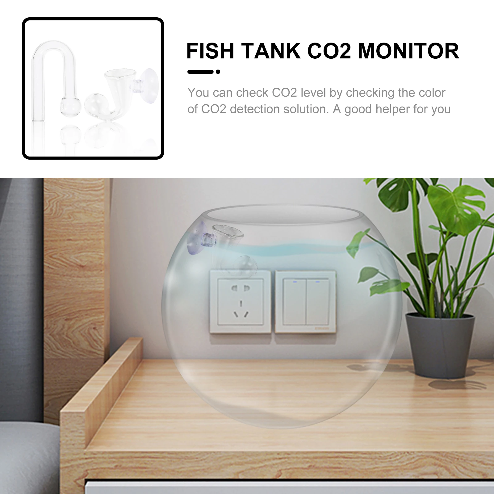 

2 Pcs CO2 Monitor Aquarium Testing Kit Monitoring Glass Supplies Water Fish Tank
