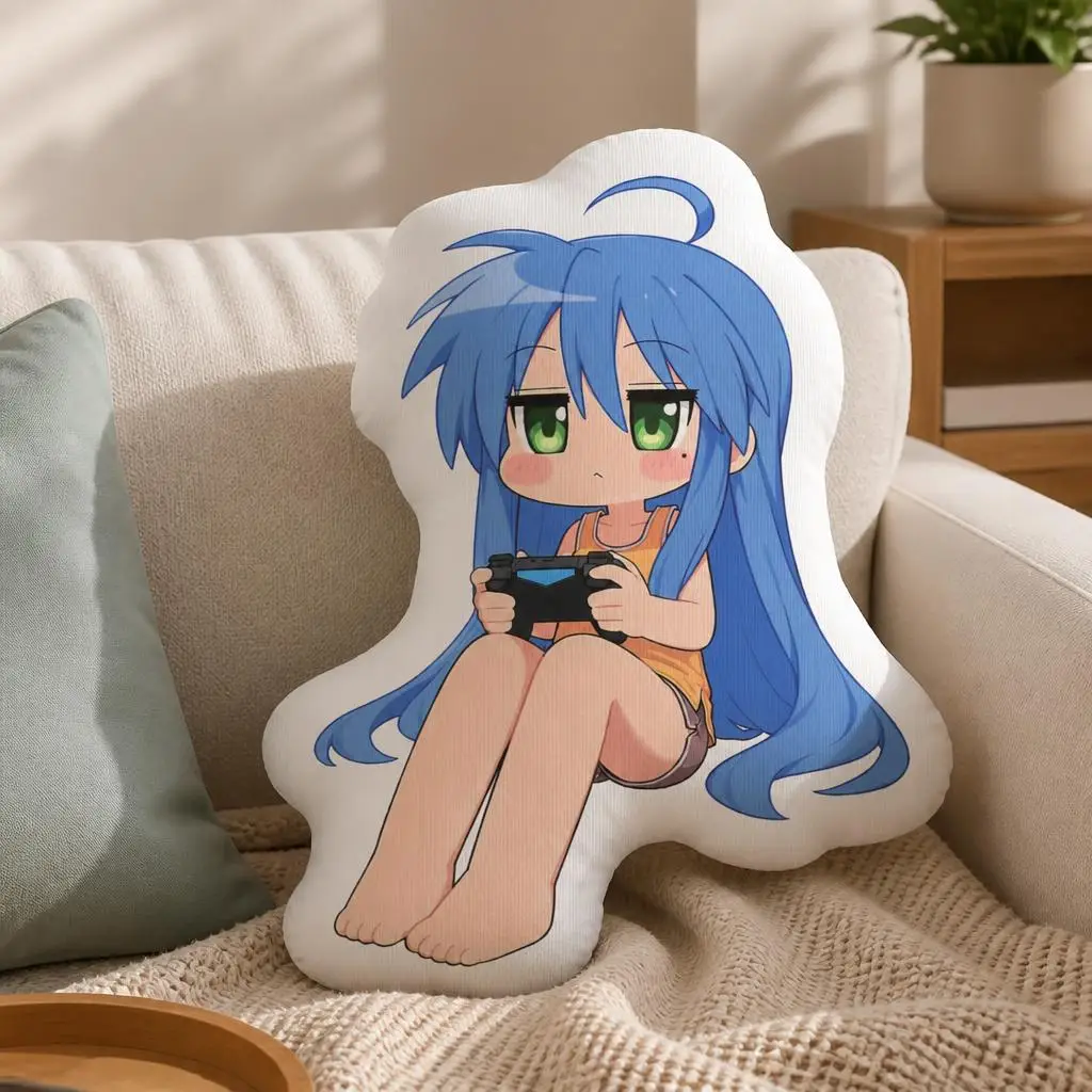 Chibi Izumi Konata Lucky Star Anime Plush Pillow Cushion Irregular Stuffed Throw Pillow Home Decor Gift Sofa Bed Couch