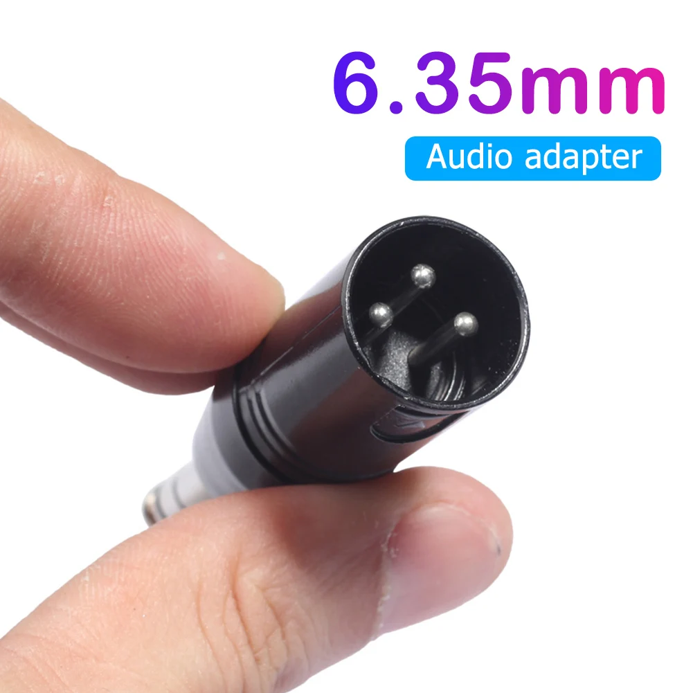 3Pin XLR Male to 1/4inch 6.35mm Male Mono Audio Plug Adapter for Electric Guitar